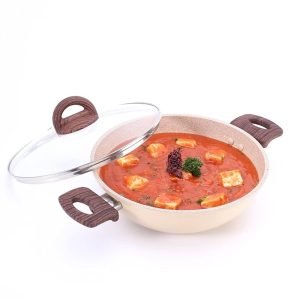 WONDERCHEF NON STICK KADAI WITH LID 24CM+DT 28CM