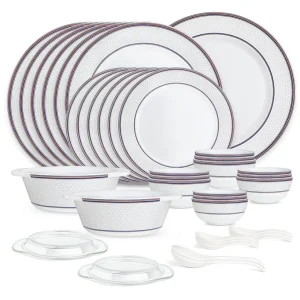 Larah By Borosil Starlight Dinner Set, 37 pc