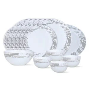 Larah by Borosil, Marble Dinner Set, 27 pc