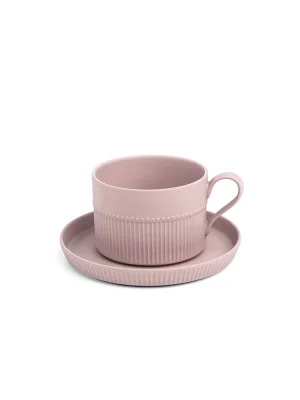 Vola Vogue Stroke Fine Porcelain Cup & Saucer Set of 4 – Artistic Brushstroke Design for Tea & Coffee