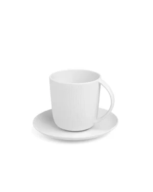 Vola Vogue Conical Fine Porcelain Cup & Saucer Set of 4 – Modern Tapered Design for Tea & Coffee