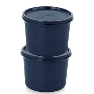 Magnus Microwave Safe Stainless-Steel Easy Lock Kitchen Food Storage Containers with Lid (Set of 2) 550ML Each - Blue