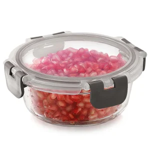 Magnus Glock Glass Food Round Container with Break-Free Detachable Lock – 400ML Borosilicate Glass, Oven & Microwave Safe Lunch Box, Kitchen Essentials, Lunch Boxes for Office MenFood Round Container with Break-Free Detachable Lock – 400ML Borosilicate Glass, Oven & Microwave Safe Lunch Box, Kitchen Essentials, Lunch Boxes for Office Men