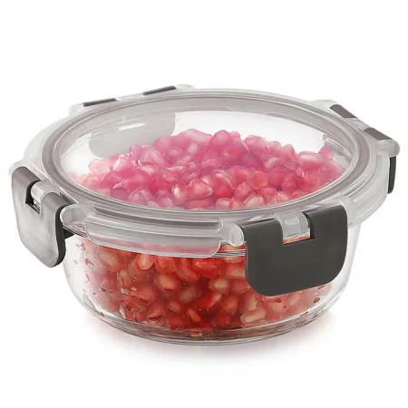 Magnus Glock Glass Food Round Container with Break-Free Detachable Lock – 400ML Borosilicate Glass, Oven & Microwave Safe Lunch Box, Kitchen Essentials, Lunch Boxes for Office MenFood Round Container with Break-Free Detachable Lock – 400ML Borosilicate Glass, Oven & Microwave Safe Lunch Box, Kitchen Essentials, Lunch Boxes for Office Men