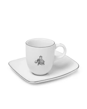 Vola Gaj Fine Porcelain Espresso Cup & Saucer Set of 6 – Elegant Coffee Serveware