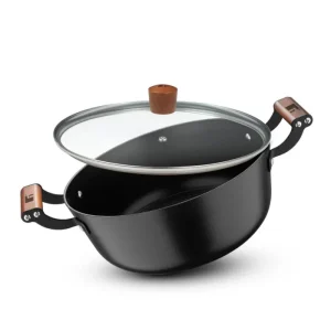 Bergner Odin Casserole 20cm With Lid – Lightweight Enamel Pure Iron Cookware | Induction & Gas Compatible