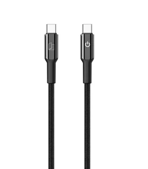 Neopack 60W USB-C to C Connector Smart Auto-off Cable 1.5M Compatible with New Notebook, Macbook, Smartphones, Tablets, Power Banks, Earbuds and All USB-C Enabled Devices (Black)