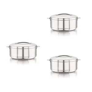 Magnus Rio Hot & Cold Double Walled Stainless Steel Casserole with Lid for 5000 ML | Set of 3