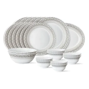 Larah by Borosil Classic Dinner Set, 12 pc
