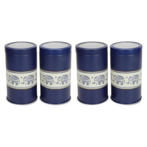 JARSOME Food Grade Tin Jars for Spices, Cookies, Dals - Storage Box - 850 ML/pc Storage Box  (Blue)