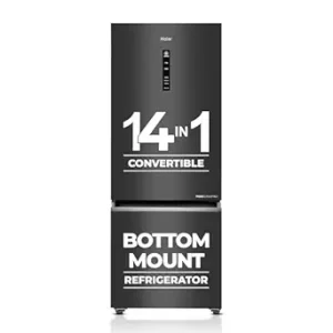 Haier 445 Litres 2 Star Double Door Frost Free Inverter Refrigerator | Bottom Mounted | 14 in 1 Convertible | Triple Inverter & Dual Fan Tech ("HRB-4952BGK-P", Graphite Black)