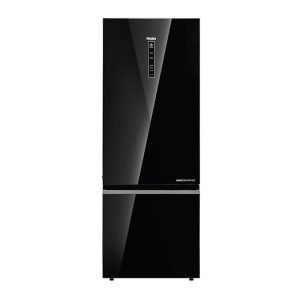 Haier 325 Litres 2 Star Double Door Frost Free Inverter Refrigerator | Bottom Mounted | 14 in 1 Convertible | Magic Cooling & Dual Fan ("HRB3752BNS-P", Black Brushline)