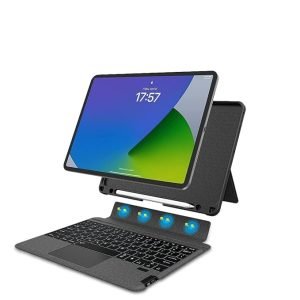 Neopack Magnetic Smart Cover with Detachable Keyboard for iPad 10th and 11th Gen/iPad Air 10.9/iPad Pro 11/iPad Air 11,Fits: M2 & 2025 M3 Models, Built-in Pencil Holder, Multi Color Backlite (Black)