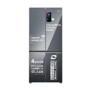 Haier 520 Litres 3 Star 4-Door Side By Side Inverter Refrigerator | Wi-Fi Enabled | Magic Cooling & Deo Fresh | Expert Inverter ("HRB-600MGU1", Mirror Glass)