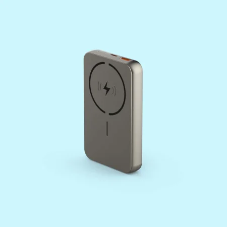 Stuffcool Click 10000mAh 15W Slim Magnetic Wireless Powerbank with Natural Titanium Finish for iPhone