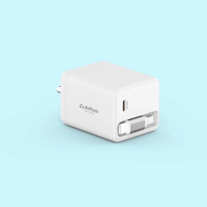 Stuffcool Zeno 65W GaN Wall Charger with USB-C Port & Built-in Retractable Type-C Cable