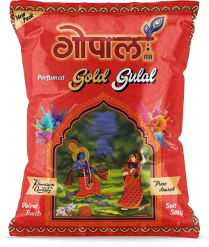 Gopal Gold Gulal – Non-Toxic & Skin-Friendly Holi Celebration Color (Pack of 3)