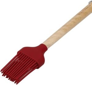 KitchenAid Birchwood Basting Brush | Heat-Resistant Silicone Head | Empire Red