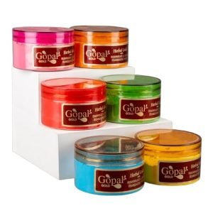 Gopal Gold Chocolaty Herbal Holi Gulal – Plant-Based, Non-Toxic (Pack of 3, 100g each)