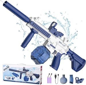 Pro-Electric Holi Water Gun: Automatic High-Speed Blaster (32 FT Range) with Dual Tanks & Rechargeable Batteries – Ultimate Holi Gear for Kids & Adults